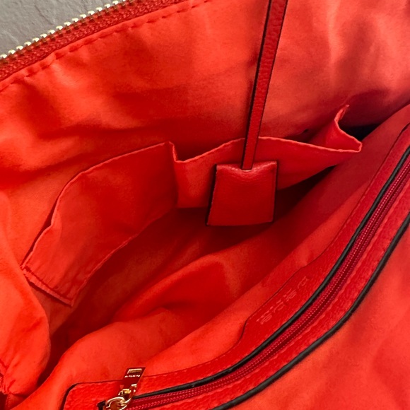 Bebe Fabiola Mini Dome Purse Ruby Red & Black - Picture 4 of 12